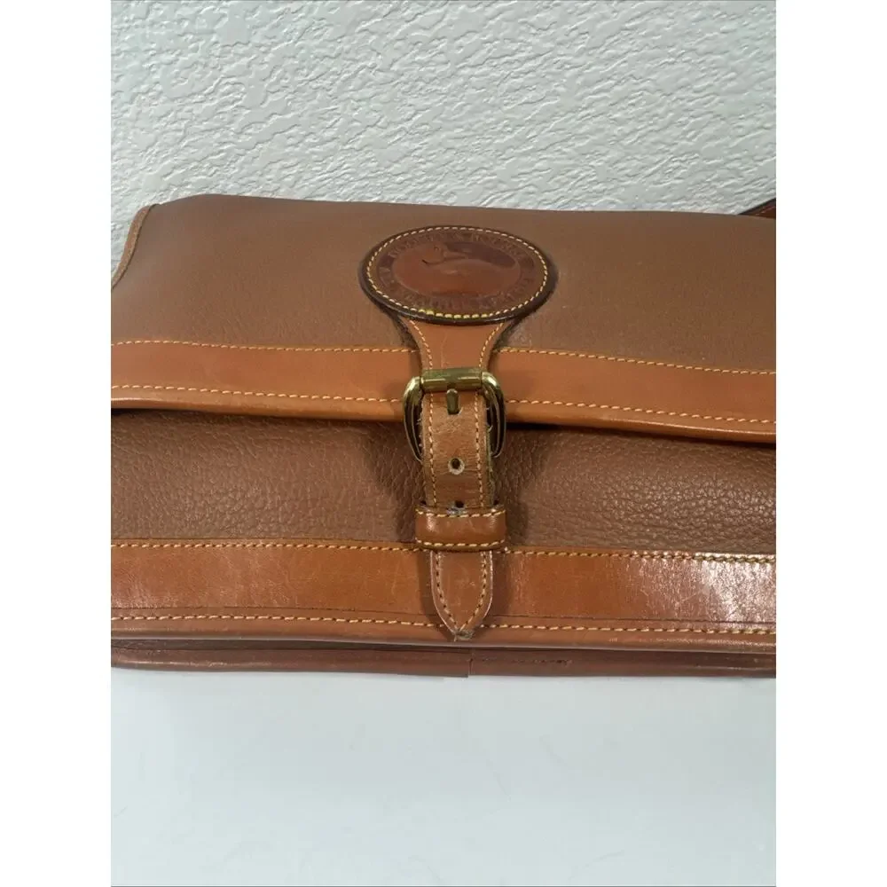 Dooney & Bourke Leather Messenger Surrey Cross Body Bag Brown